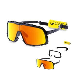 Okulary Ocean 2025 Leucate shiny black/red