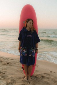 Poncho Jungmob Ocean Flowers