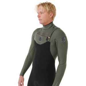 53322-2025 Rip Curl Mens Flashbomb 5_3mm Chest Zip Wetsuit 17BMFS - Deep Cactus (6.webp