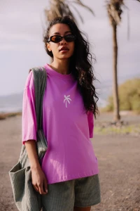 Koszulka Jungmob Boxy Palm Spring Pink