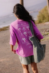 Koszulka Jungmob Boxy Palm Spring Pink