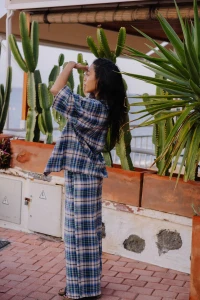 Spodnie Jungmob Hannah Lagoon Check