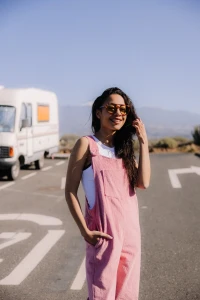 Spodnie Jungmob Ogrodniczki Funky Pink