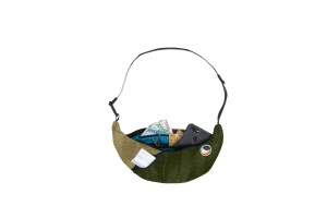 Upcycled Sling Bag R Army Green / Brown