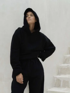 Bluza MUUV.  Cropped Smooth Cotton Black