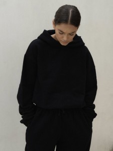 Bluza MUUV.  Cropped Smooth Cotton Black