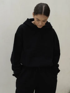 Bluza MUUV.  Cropped Smooth Cotton Black