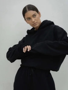 Bluza MUUV.  Cropped Smooth Cotton Black