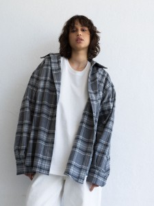 Koszula MUUV.  Ov Noa Flanel Grey/White/Bk