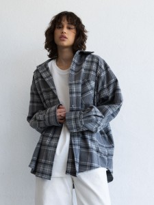 Koszula MUUV.  Ov Noa Flanel Grey/White/Bk
