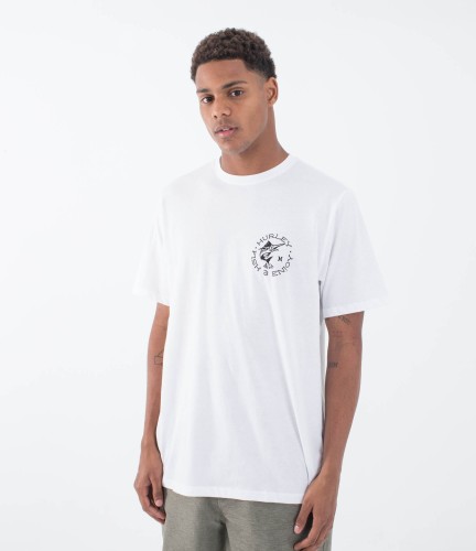 Hurley Maglietta Uomo Evd Wash Hana Bay Bomb Tee SS – Cotone Jersey, Stampa Mano